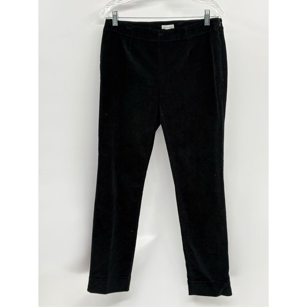 J. Jill Corduroy Pants Ponte Women Size 6 Black Side‎ Zip